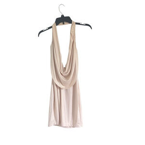 Rubylishious 
Women's mini Tan dress crystal embellished 
Large 
Deep v-neck 
95